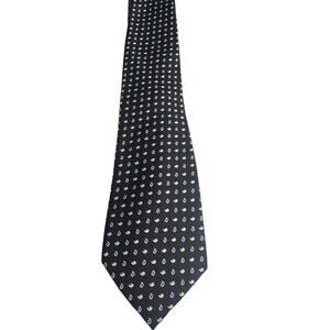 Lauren Ralph Lauren Black Silk Tie Yellow Purple Micro Paisleys ECU